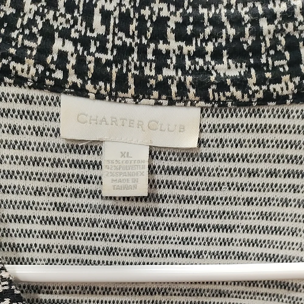 Charter Club Black and White Textured Blazer - Picture 2 of 5
